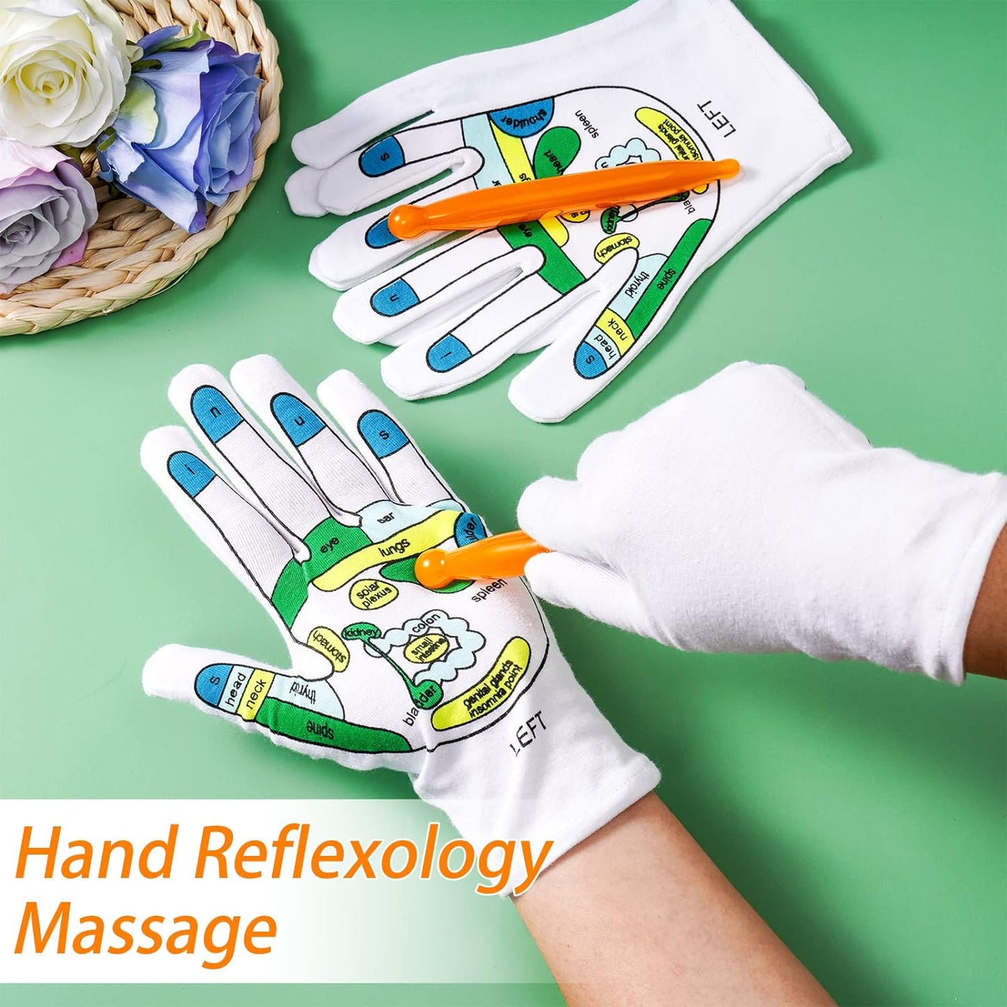 😇Reflexology Chart Gloves With Tool | 🔥 GREAT DEAL 30% OFF TODAY🔥