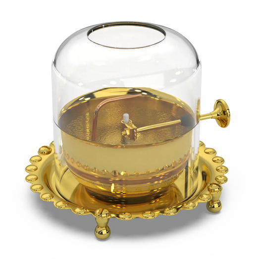 Golden Brass Akhand Jyot Diya with Adjustable Bati